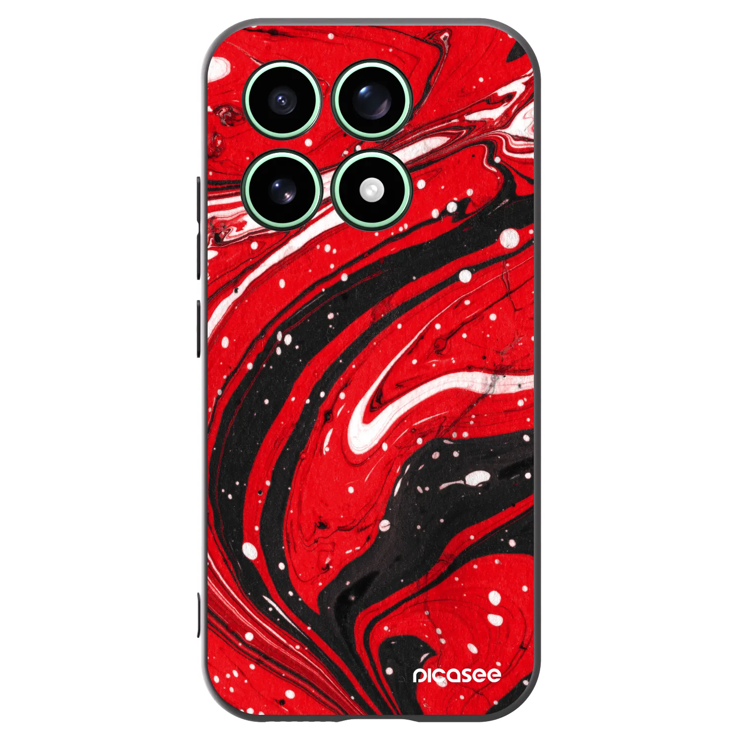 Picasee Xiaomi 17 Hülle - Schwarzes Silikon - Red black