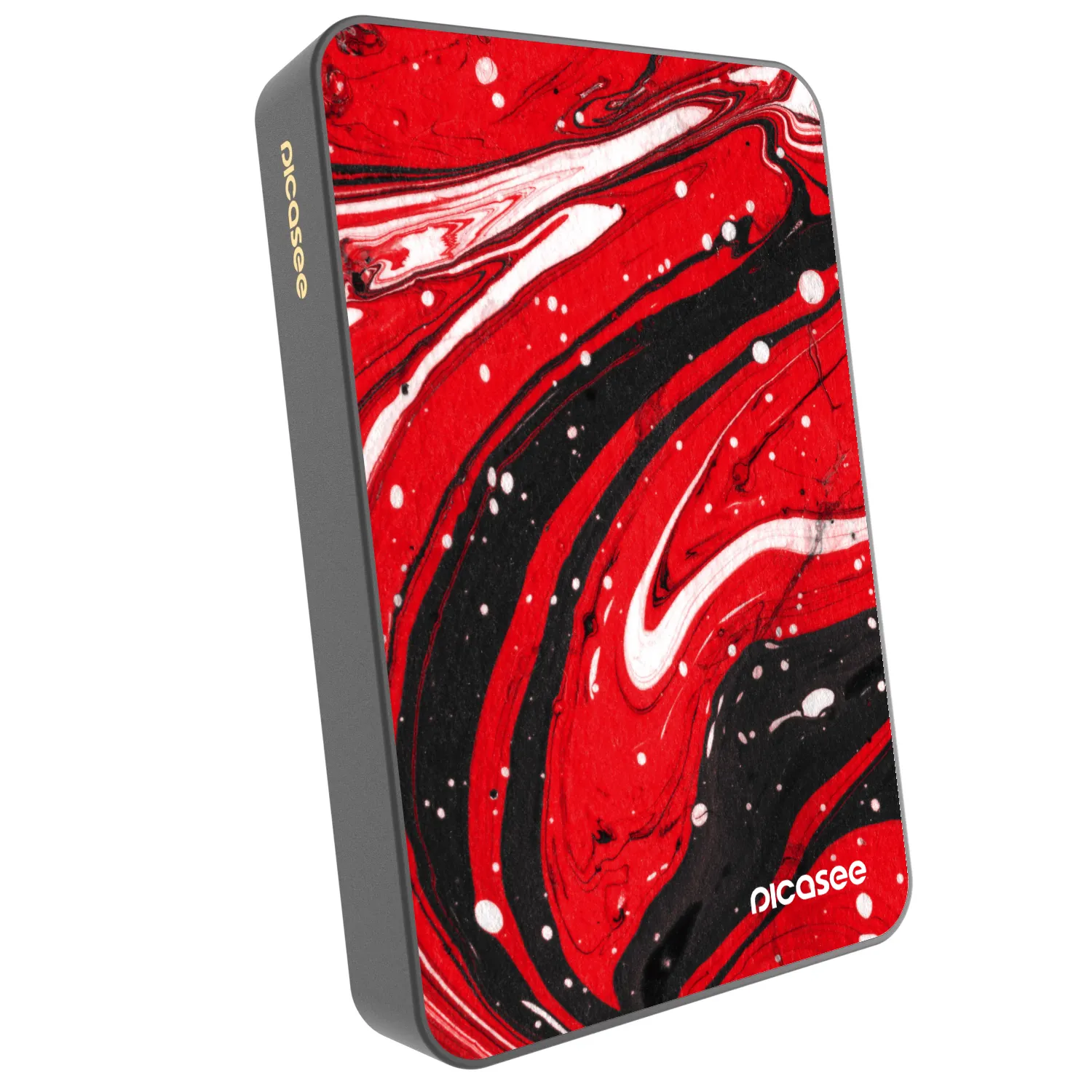 Picasee Powerbank mit MagSafe 10 000 mAh Grau - Red black