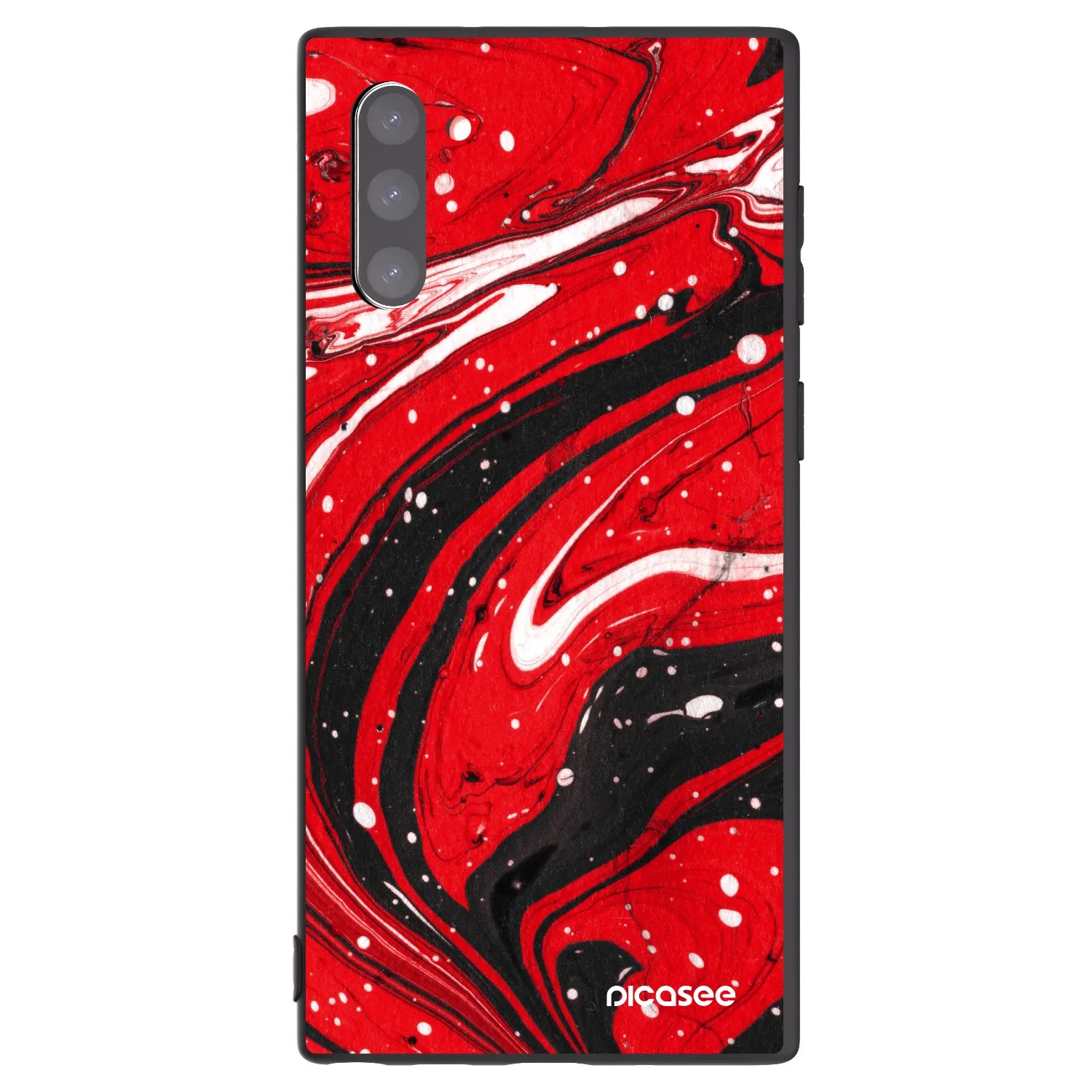 Picasee Samsung Galaxy Note 10 N970F Hülle - Schwarzes Silikon - Red black