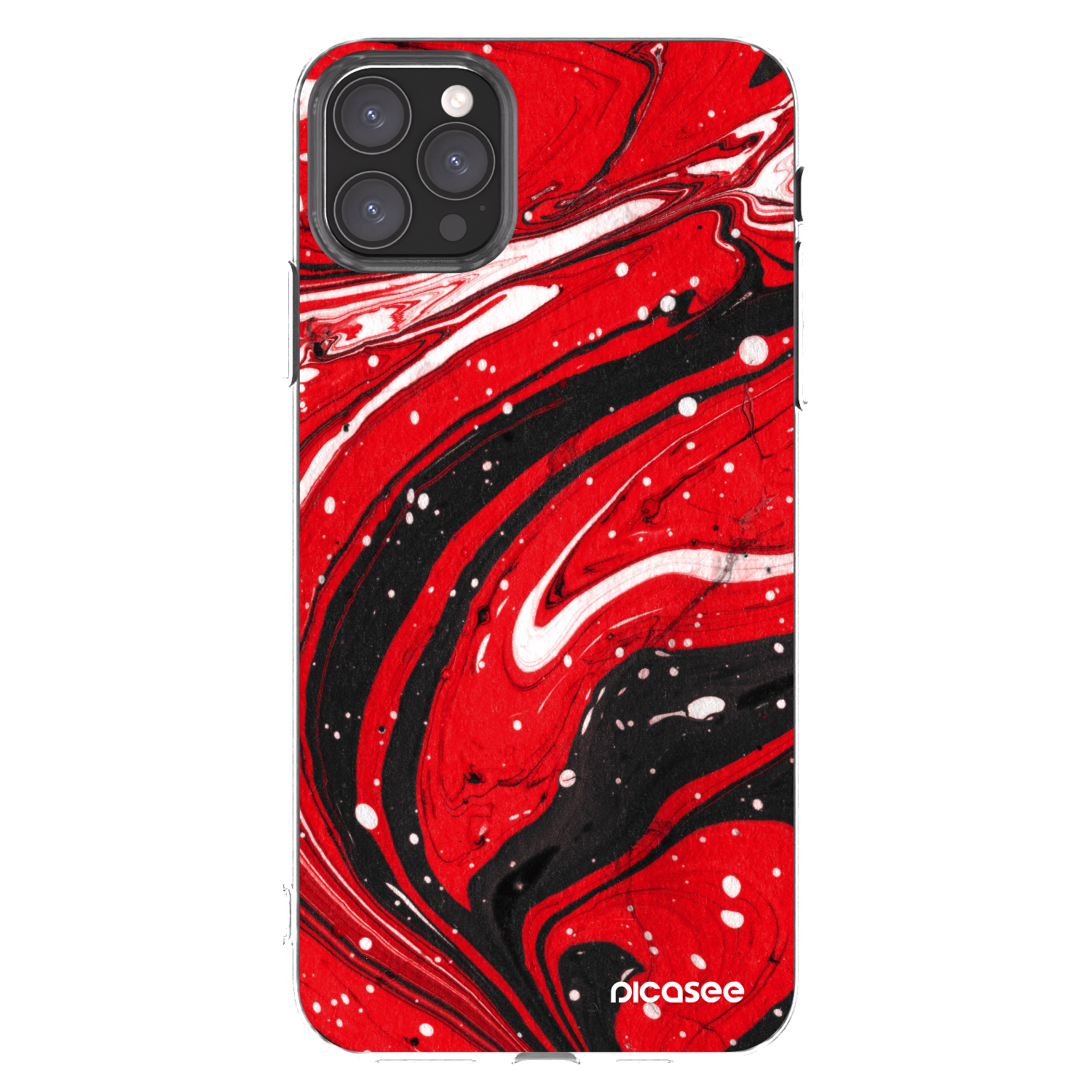Picasee Apple iPhone 11 Pro Max Hülle - Transparentes Silikon - Red black