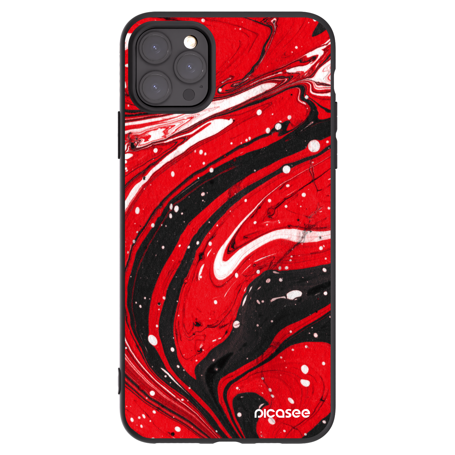 Picasee Apple iPhone 11 Pro Max Hülle - Schwarzes Silikon - Red black