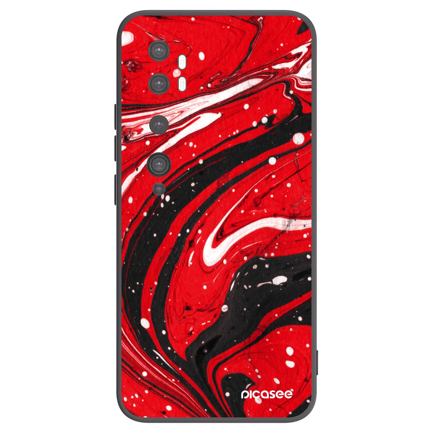 Picasee Xiaomi Mi Note 10 (Pro) Hülle - Schwarzes Silikon - Red black