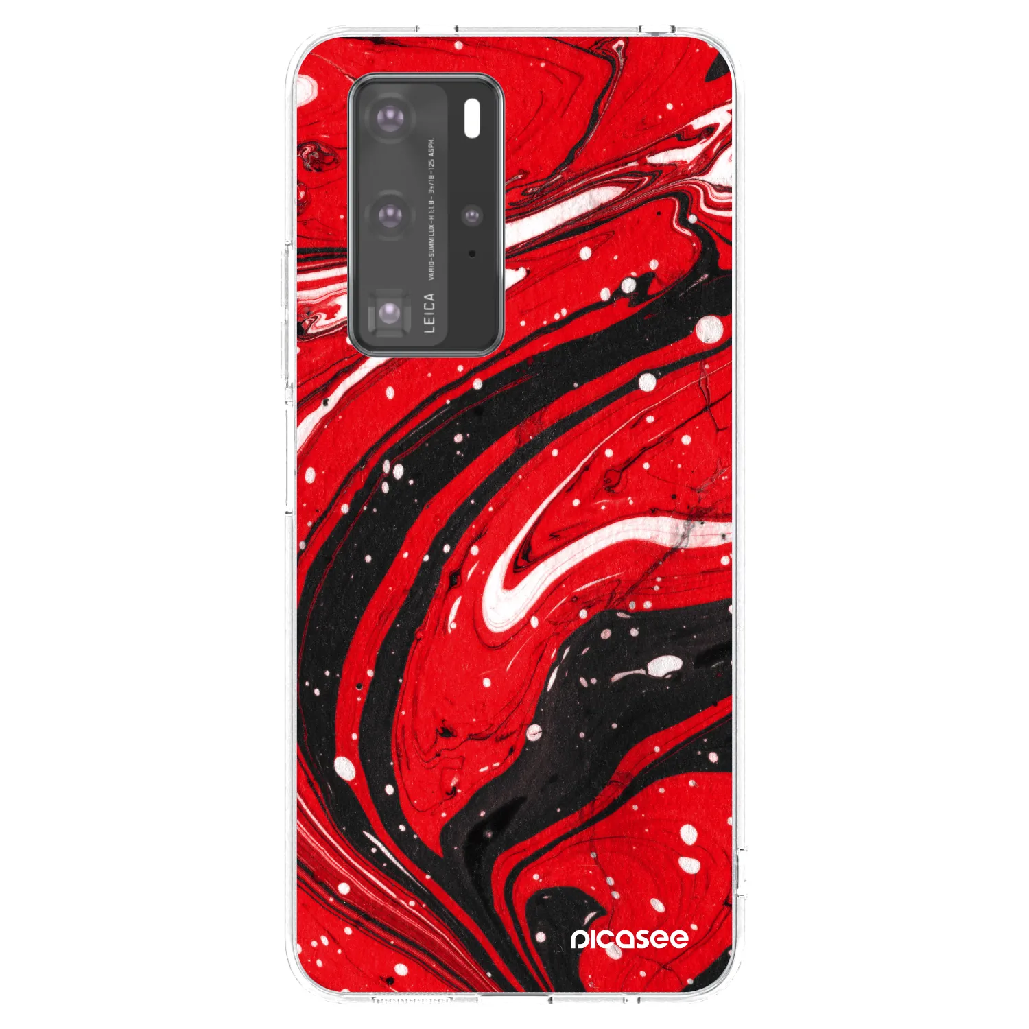 Picasee Huawei P40 Pro Hülle - Transparentes Silikon - Red black