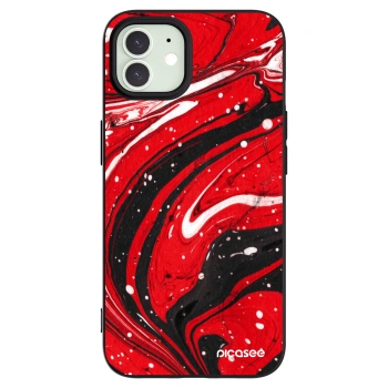 Picasee Apple iPhone 12 Hülle - Schwarzes Silikon - Red black