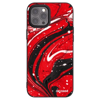 Picasee Apple iPhone 12 Pro Max Hülle - Schwarzes Silikon - Red black