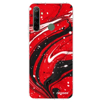 Picasee Realme 6i Hülle - Transparentes Silikon - Red black