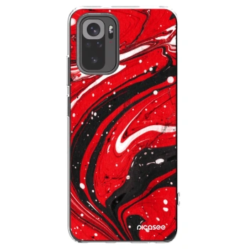 Picasee Xiaomi Redmi Note 10 Hülle - Transparentes Silikon - Red black