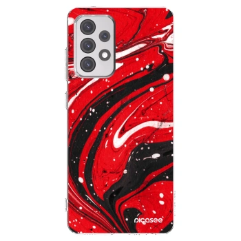 Picasee Samsung Galaxy A52 5G A525F Hülle - Transparentes Silikon - Red black