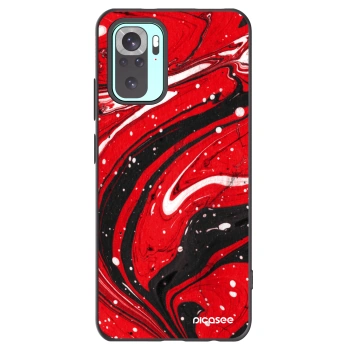 Picasee Xiaomi Redmi Note 10 Pro Hülle - Schwarzes Silikon - Red black