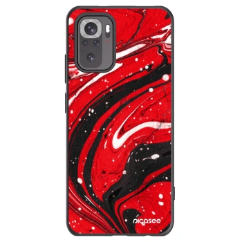 Picasee Xiaomi Redmi Note 10S Hülle - Schwarzes Silikon - Red black