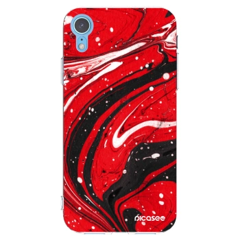 Picasee Apple iPhone XR Hülle - Transparentes Silikon - Red black