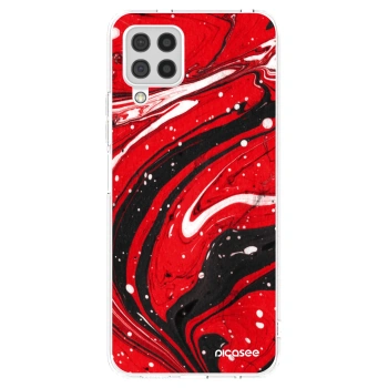 Picasee Samsung Galaxy A22 A225F 4G Hülle - Transparentes Silikon - Red black