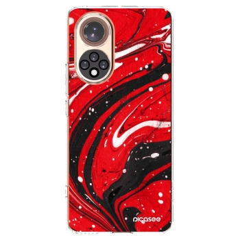 Picasee Honor 50 5G Hülle - Transparentes Silikon - Red black