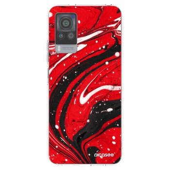 Picasee Vivo X60 Pro 5G Hülle - Transparentes Silikon - Red black