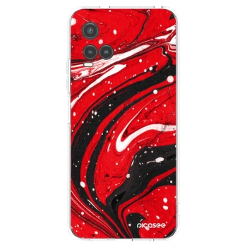 Picasee Vivo Y33s Hülle - Transparentes Silikon - Red black