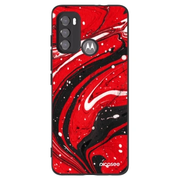 Picasee Motorola Moto G60 Hülle - Schwarzes Silikon - Red black