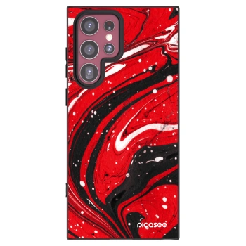 Picasee Samsung Galaxy S22 Ultra 5G Hülle - Schwarzes Silikon - Red black