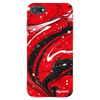 Picasee Apple iPhone SE 2022 Hülle - Transparentes Silikon - Red black