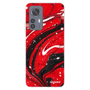 Picasee Xiaomi 12 Pro Hülle - Transparentes Silikon - Red black