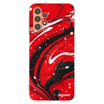Picasee Samsung Galaxy A13 4G A135 Hülle - Transparentes Silikon - Red black