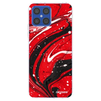 Picasee Honor X8 4G Hülle - Transparentes Silikon - Red black