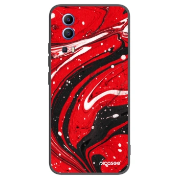 Picasee Vivo Y52 5G Hülle - Schwarzes Silikon - Red black
