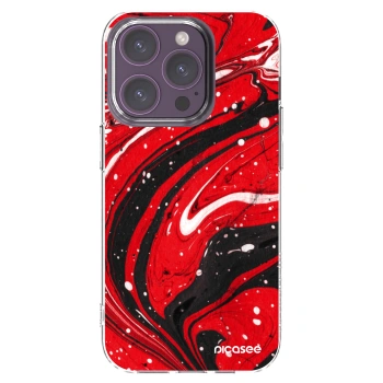Picasee Apple iPhone 14 Pro Hülle - Transparentes Silikon - Red black