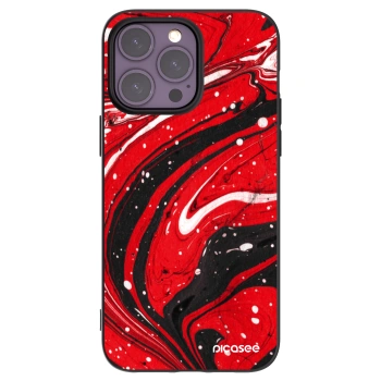 Picasee Apple iPhone 14 Pro Max Hülle - Schwarzes Silikon - Red black