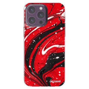 Picasee Apple iPhone 14 Pro Max Hülle - Transparentes Silikon - Red black