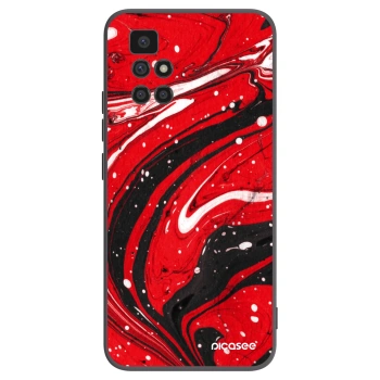 Picasee Xiaomi Redmi 10 (2022) Hülle - Schwarzes Silikon - Red black