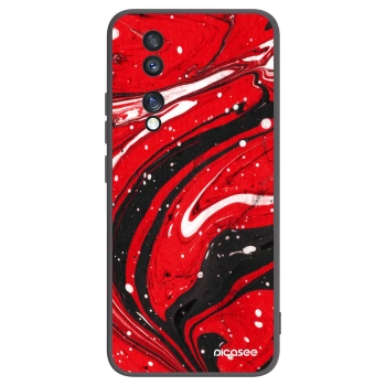 Picasee Honor 70 Hülle - Schwarzes Silikon - Red black