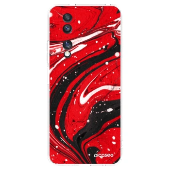 Picasee Honor 70 Hülle - Transparentes Silikon - Red black