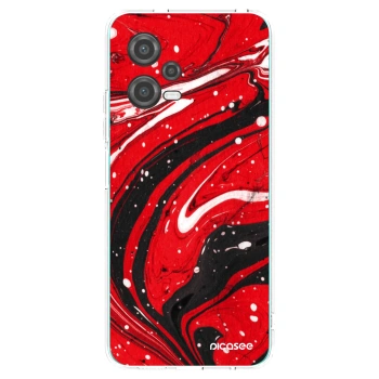 Picasee Xiaomi Poco X5 Hülle - Transparentes Silikon - Red black