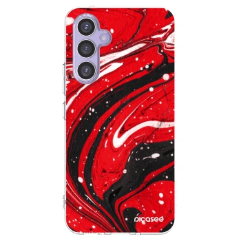 Picasee Samsung Galaxy A54 5G A546B Hülle - Transparentes Silikon - Red black