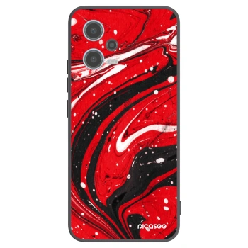 Picasee Xiaomi Redmi Note 12 5G Hülle - Schwarzes Silikon - Red black