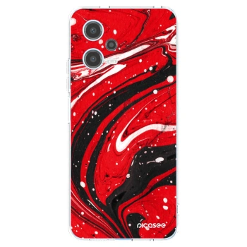 Picasee Xiaomi Redmi Note 12 5G Hülle - Transparentes Silikon - Red black
