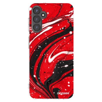 Picasee Samsung Galaxy A14 5G A146P Hülle - Transparentes Silikon - Red black