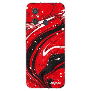 Picasee Xiaomi Redmi 12C Hülle - Transparentes Silikon - Red black