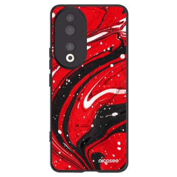 Picasee Honor 90 5G Hülle - Schwarzes Silikon - Red black