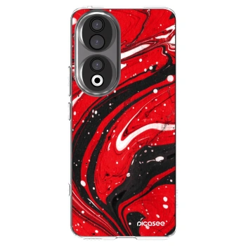 Picasee Honor 90 5G Hülle - Transparentes Silikon - Red black