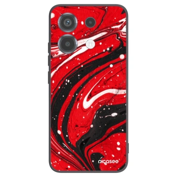 Picasee Xiaomi Poco X6 Hülle - Schwarzes Silikon - Red black