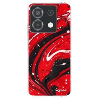 Picasee Xiaomi Poco X6 Hülle - Transparentes Silikon - Red black