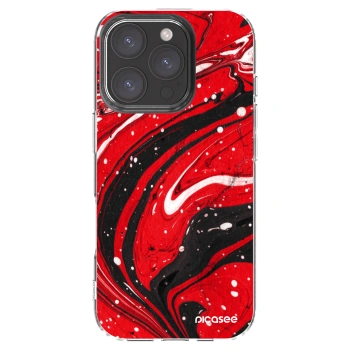 Picasee Apple iPhone 16 Pro Hülle - Transparentes Silikon - Red black