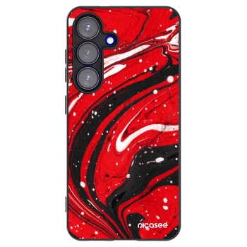 Picasee Samsung Galaxy S25 5G Hülle - Schwarzes Silikon - Red black