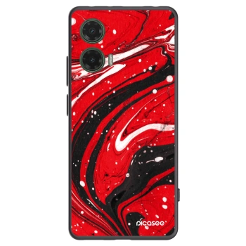 Picasee Motorola Moto G35 5G Hülle - Schwarzes Silikon - Red black