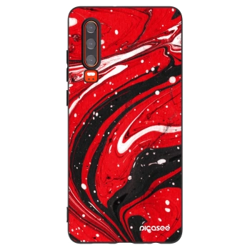 Picasee Huawei P30 Hülle - Schwarzes Silikon - Red black