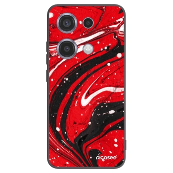 Picasee Xiaomi Redmi Note 14S Hülle - Schwarzes Silikon - Red black