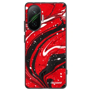 Picasee Xiaomi Poco F7 5G Hülle - Schwarzes Silikon - Red black
