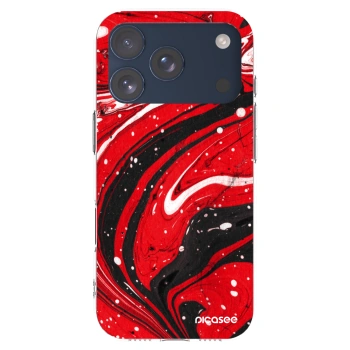 Picasee Apple iPhone 17 Pro Hülle - Transparentes Silikon - Red black