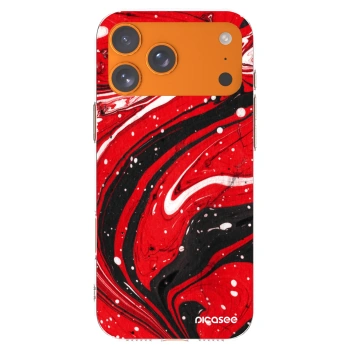 Picasee Apple iPhone 17 Pro Max Hülle - Transparentes Silikon - Red black